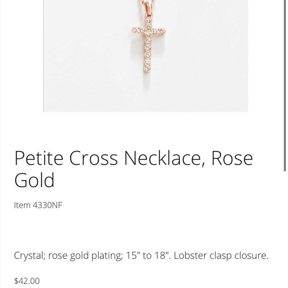 Petite cross necklace, rose gold